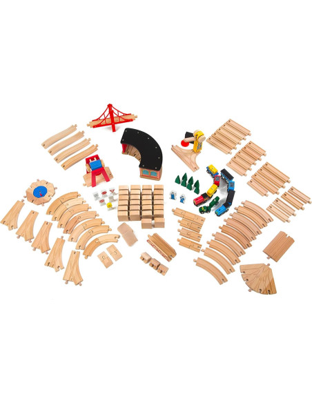 Juego de Ferrocarril de Madera Melissa & Doug 130 Piezas Juego de Ferrocarril de Madera Melissa & Doug 130 Piezas