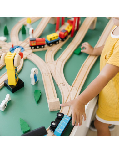 Juego de Ferrocarril de Madera Melissa & Doug 130 Piezas
