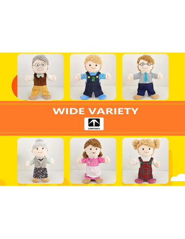 Títeres de Mano Familiares LOMTRATS - 6 Personajes 30 cm