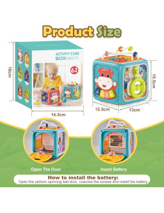 Cubo de Actividad Montessori HatchHaven 6 en 1 para Bebés 18m+ 2