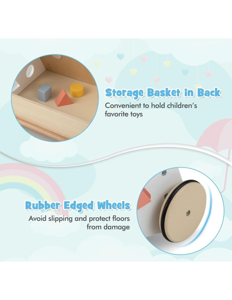 Caminador de Madera BABY JOY 7 en 1 para Bebés, Juguete Educativo Caminador de Madera BABY JOY 7 en 1 para Bebés, Juguete Educativo
