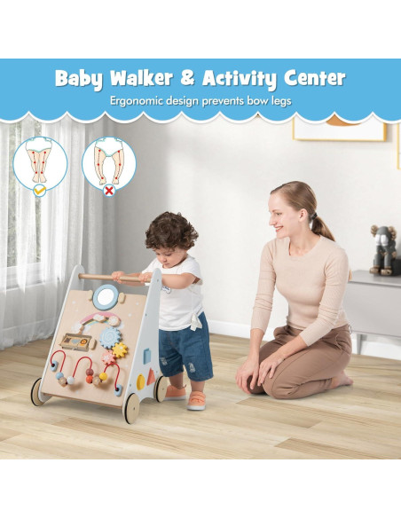Caminador de Madera BABY JOY 7 en 1 para Bebés, Juguete Educativo Caminador de Madera BABY JOY 7 en 1 para Bebés, Juguete Educativo