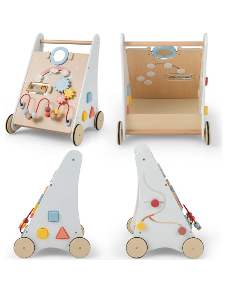 Caminador de Madera BABY JOY 7 en 1 para Bebés, Juguete Educativo Caminador de Madera BABY JOY 7 en 1 para Bebés, Juguete Educativo