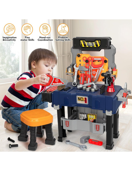 Banco de herramientas para niños Shantou 75 piezas con taladro Banco de herramientas para niños Shantou 75 piezas con taladro