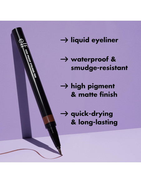 Delineador Líquido Impermeable e.l.f. H2O Proof Marrón Profundo Delineador Líquido Impermeable e.l.f. H2O Proof Marrón Profundo