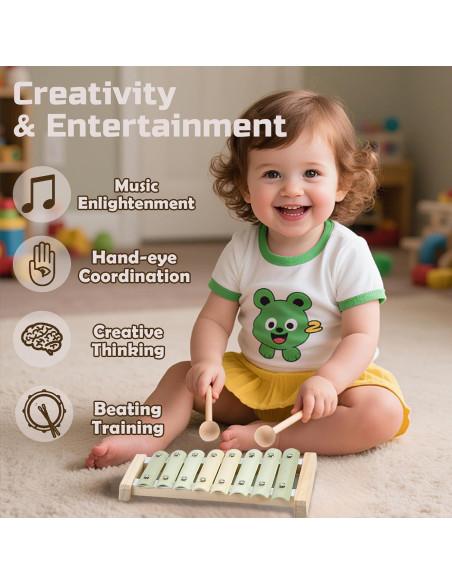 Xilófono Montessori Ehome de Madera para Niños 1-3 Años Xilófono Montessori Ehome de Madera para Niños 1-3 Años