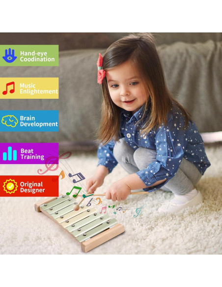 Xilófono Montessori Ehome de Madera para Niños 1-3 Años Xilófono Montessori Ehome de Madera para Niños 1-3 Años