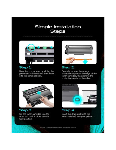 Unidad de Tambor DR229CL iNKPAD para Brother - Paquete de 4