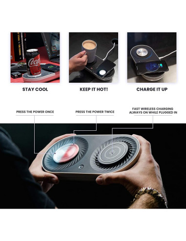 Calentador de Tazas PALTIER PT-502 3 en 1 Carga Inalámbrica