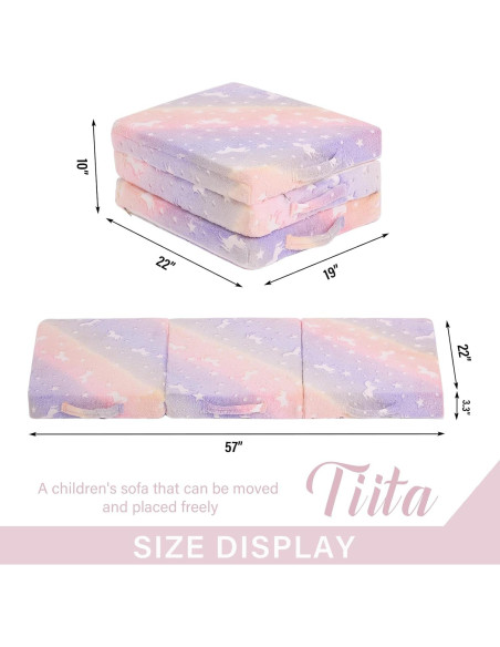 Colchón Trifold Tiita para Niños 144.78x55.88 cm Brilla en la Oscuridad Colchón Trifold Tiita para Niños 144.78x55.88 cm Brilla en la Oscuridad