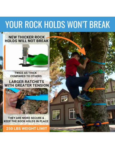 Kit de Escalada de Árbol Ninja Hyponix 16 Agarre Grandes