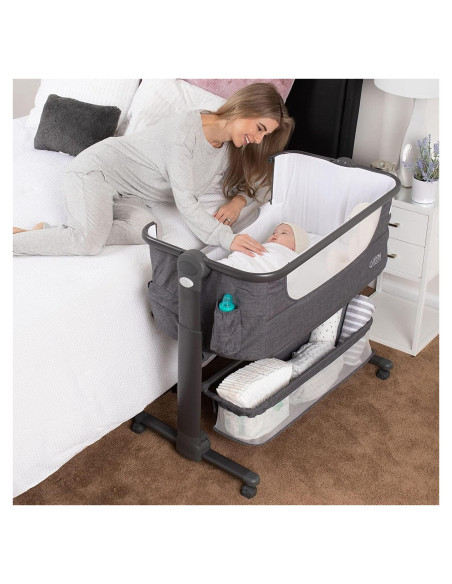 Cuna para Bebés KoolerThings Gris, Plegable y Lateral 4 en 1 Cuna para Bebés KoolerThings Gris, Plegable y Lateral 4 en 1