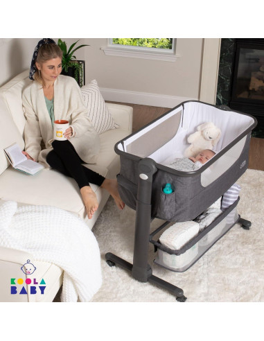 Cuna para Bebés KoolerThings Gris, Plegable y Lateral 4 en 1
