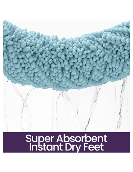 Alfombra de baño DEXI 40x60 cm chenilla antideslizante azul Alfombra de baño DEXI 40x60 cm chenilla antideslizante azul
