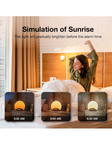 Reloj Despertador LaView con Luz de Amanecer y Sonido Relax