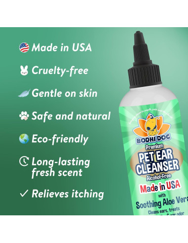 Limpiador de Oídos para Mascotas Bodhi Dog 236.6 ml Libre de Alcohol