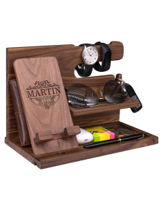 Estación de Carga de Madera Gooin para Hombres - Organizador Multifuncional