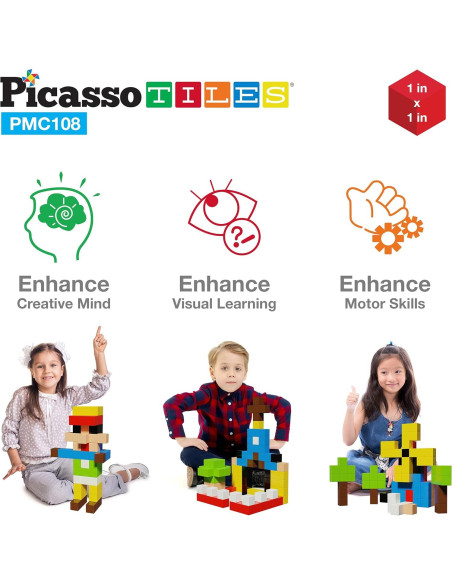 Cubos de Rompecabezas Magnéticos PicassoTiles 102 Piezas Cubos de Rompecabezas Magnéticos PicassoTiles 102 Piezas