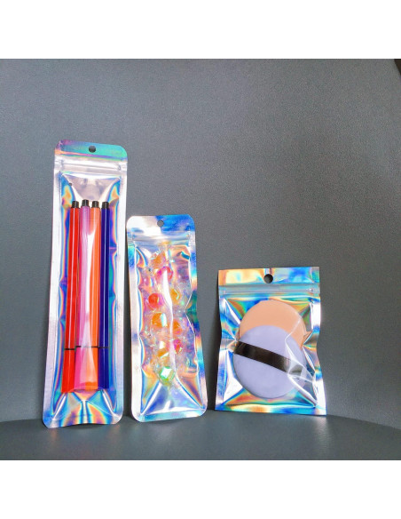 Paquete de 100 Bolsas Holográficas Reutilizables KALOVISEN 6x23cm Paquete de 100 Bolsas Holográficas Reutilizables KALOVISEN 6x23cm