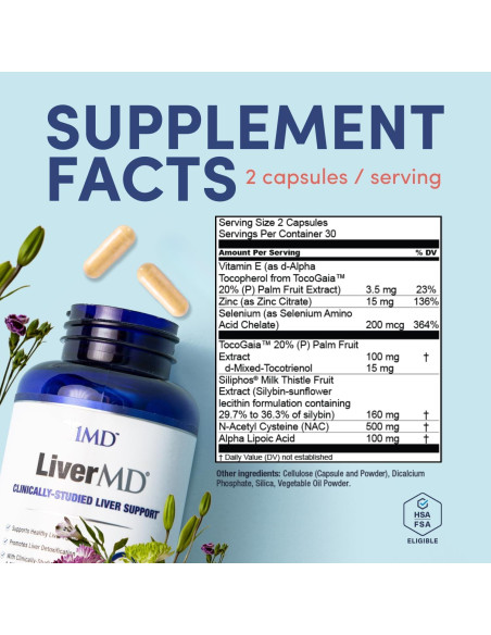 Suplemento Hepático 1MD Nutrition LiverMD 60 Cápsulas Suplemento Hepático 1MD Nutrition LiverMD 60 Cápsulas