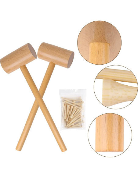 Juego de Martillo de Madera Montessori Waenerec con 30 Clavos Juego de Martillo de Madera Montessori Waenerec con 30 Clavos