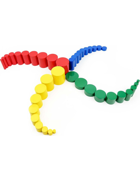 Cilindros Sin Perilla Montessori Hidoggy - Juego de 4 para Niños 3+ Cilindros Sin Perilla Montessori Hidoggy - Juego de 4 para Niños 3+