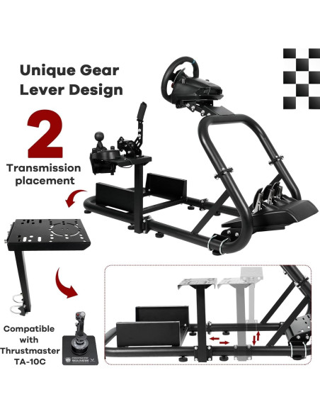 Cockpit de Simulador de Carreras Hottoby G920 Ajustable 50mm Cockpit de Simulador de Carreras Hottoby G920 Ajustable 50mm