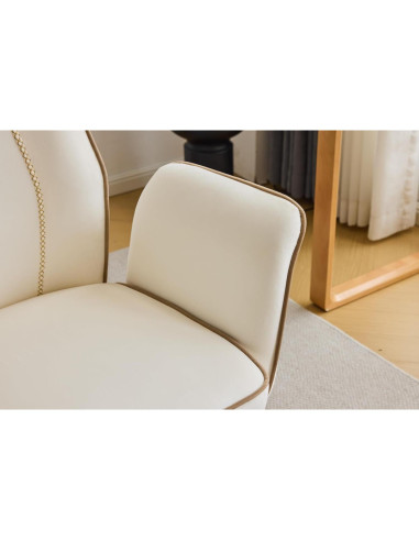 Silla de Oficina VINGLI Terciopelo Blanco Acolchada 360