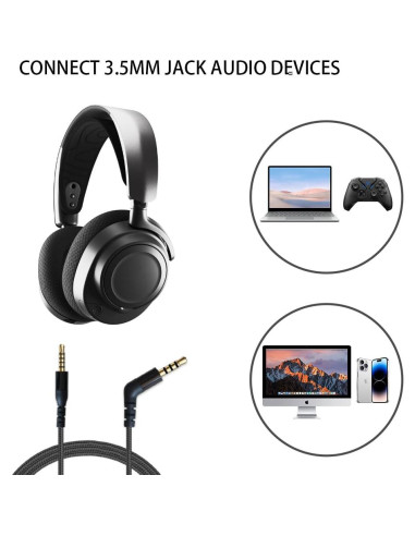 Cable de Audio de Reemplazo CLANMOU para SteelSeries Arctis Nova 7/Pro 3.5mm