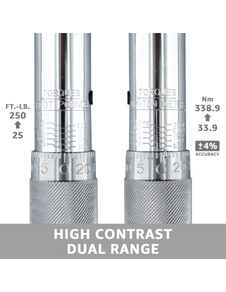 Llave de Torque de Click Amazon Basics 1/2" 33.9-338.9 Nm Llave de Torque de Click Amazon Basics 1/2" 33.9-338.9 Nm