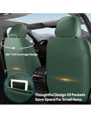 Cubiertas de Asiento de Coche AOOG Juego Completo Verde y Negro