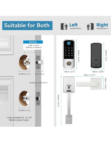 Cerradura Inteligente BEBASIA BA1 con Huella Dactilar y APP
