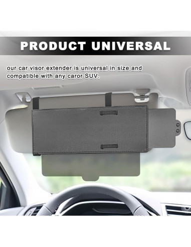 Extensor de Visera Solar Pleoos Universal para Coche Negro
