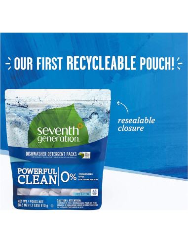 Detergente para Lavavajillas Seventh Generation 45 Paquetes