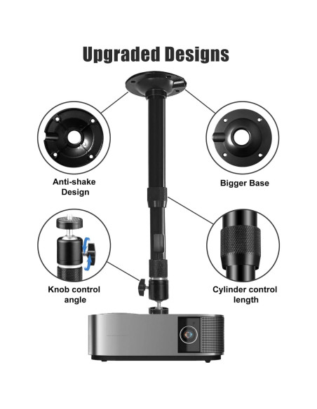 Soporte de Proyector 2-Be-Best Ajustable 360 Negro 41-65cm Soporte de Proyector 2-Be-Best Ajustable 360 Negro 41-65cm
