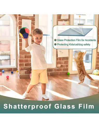 Película de Seguridad para Ventanas NIDOJP 4mil Transparente 43.2x198.1cm