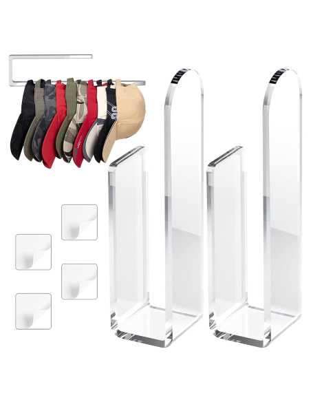Soporte para Gorras de Béisbol Taimimy 2 Pcs Acrílico Transparente Soporte para Gorras de Béisbol Taimimy 2 Pcs Acrílico Transparente
