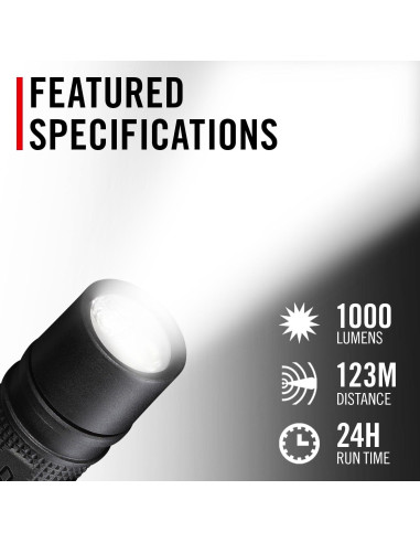 Linterna LED Recargable Coast PX9R 1000 Lúmenes Doble Óptica