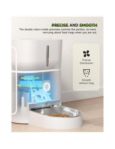 Dispensador Automático de Comida para Gatos APETDOLA 3L Wi-Fi
