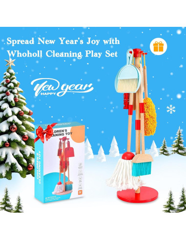 Set de Limpieza de Madera para Niños WHOHOLL 9 Piezas