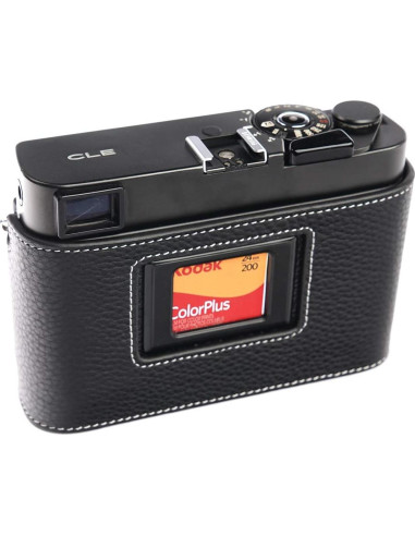 Funda de Cámara de Cuero Real BolinUS para Minolta CLE - Negro
