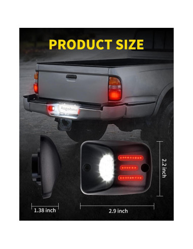 Luces de Placa de Licencia LED Asgohme para Toyota Tacoma 1995-2004