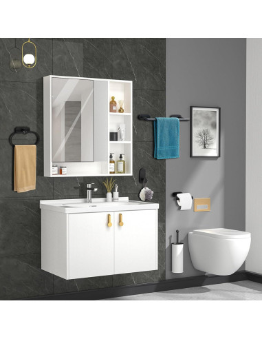 Juego de Accesorios de Baño HOHOWU 4 Piezas Acero Inoxidable
