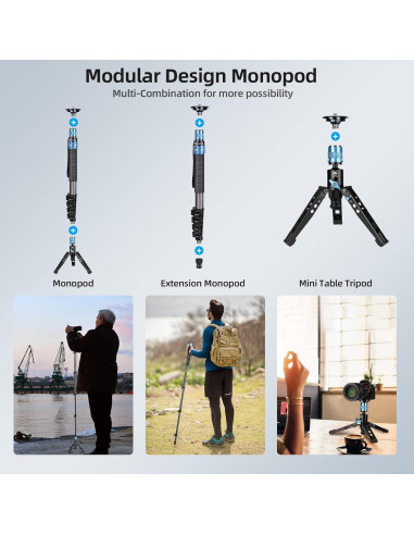 Monopie SIRUI P-325FL Fibra de Carbono 67" 10kg 360