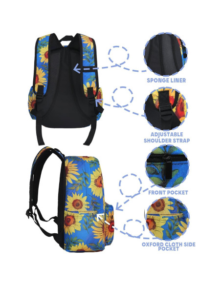 Mochila para Niños Girasol 42 cm Tela Oxford Escolar Mochila para Niños Girasol 42 cm Tela Oxford Escolar