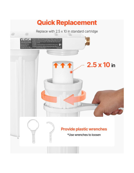 Filtro de Agua VEVOR para RV, 2 Cartuchos, 10.9 L/min Filtro de Agua VEVOR para RV, 2 Cartuchos, 10.9 L/min