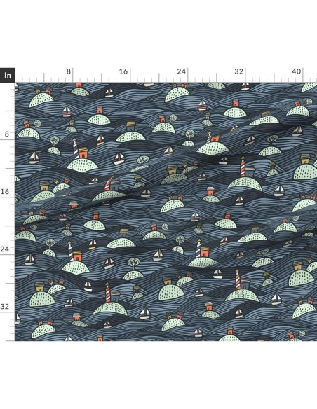 Tela de Algodón Spoonflower Islas Lago 21x18" para Manualidades Tela de Algodón Spoonflower Islas Lago 21x18" para Manualidades