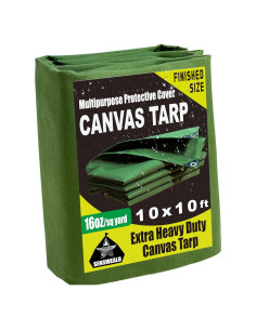 Lona Pesada Resistente al Agua 3.05x3.05m 16oz Verde SHENZHE