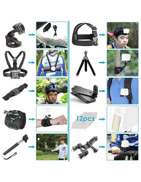 GoPro HERO10 Black - Cámara de Acción 5.3K + Accesorios GoPro HERO10 Black - Cámara de Acción 5.3K + Accesorios