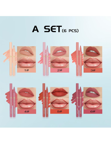 Juego de Lápices Labiales Young Vision 6 Piezas Mate Nude